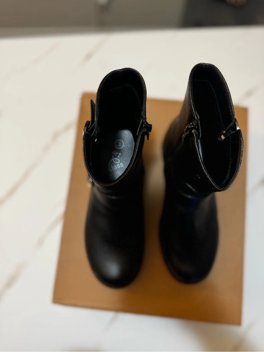 art class Black Girls' Rhinestone Buckle Lug Boots